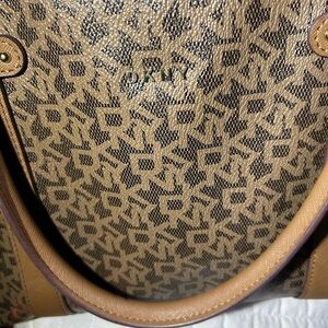 DKNY Brown Monogram Tote Bag